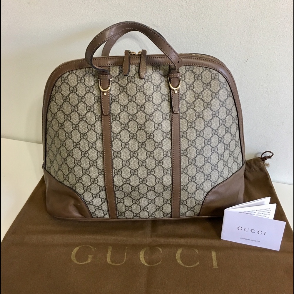 Authentic GUCCI large hand bag coated canvas - Picture 2 of 11